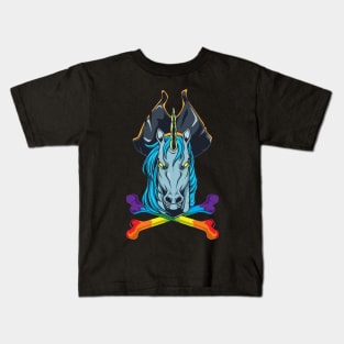 Rainbow Bones - Pirate Unicorn Kids T-Shirt